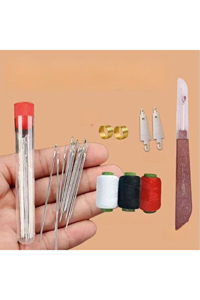 Choice مجموعة أدوات الخياطة اليدوية المكونة من 34 قطعة، إبرة فولاذية كبيرة العين مع خيوط، أدوات عملية متنوعة H