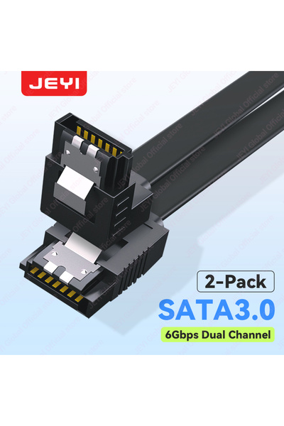 JEYI كابل بيانات SATA III 6Gbps منحني مستقيم بطول 40 سم مع قفل - كابل بيانات ...