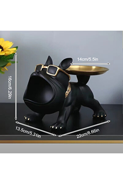 Choice تمثال بولدوغ من الراتينج الأسود مع سبيكة الزنك مصنوع يدويًا لتزيين الح...