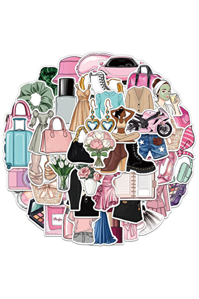 Choice ملصقات متعددة الألوان، 50 قطعة، سلسلة ملصقات للفتيات، ملصقات أنيقة للب...