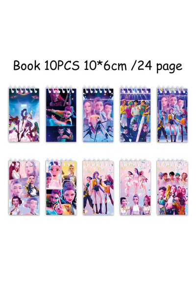 Miniso 10pcs Notepad 10pcs Kpop Demon Hunter Mini Notebook Set 24 Pages Lined...