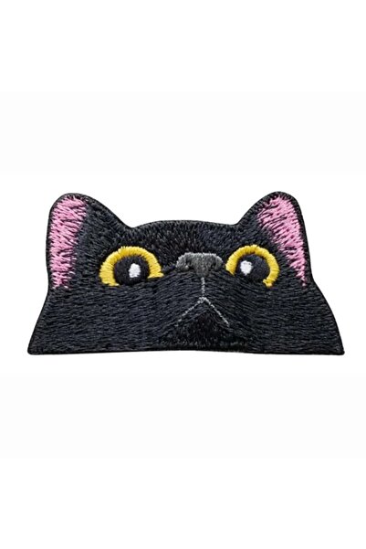 choice2 قطعة واحدة من رقعة قماش تطريز قطة سوداء، إكسسوارات ملابس، شارات، رقعة...