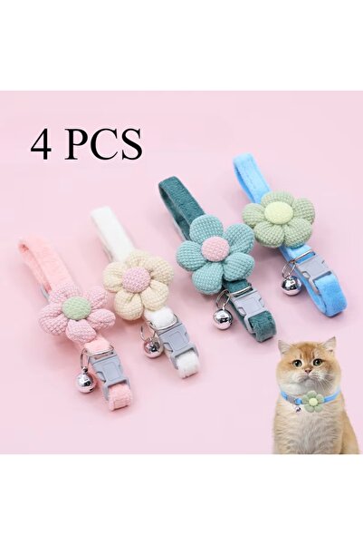 Choice 4pcs-mix Cartoon Pet Supplies Safety Pet Collar Small Dog Cat Bow Bell Lovely Flowers Bell Dog Neckl