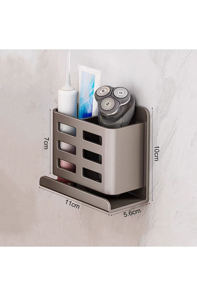 Choice أنبوب تخزين متعدد الوظائف من الألومنيوم الرمادي لحوض الغسيل وفرشاة الأ...