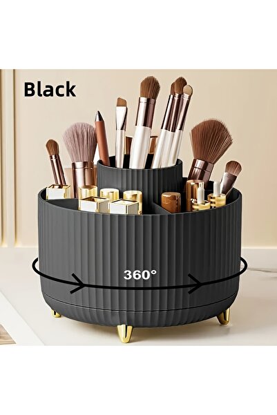 DUTRIEUX منظم فرش المكياج ذو الخمس حجرات، يدور بزاوية 360 درجة، رف تخزين سطح ...