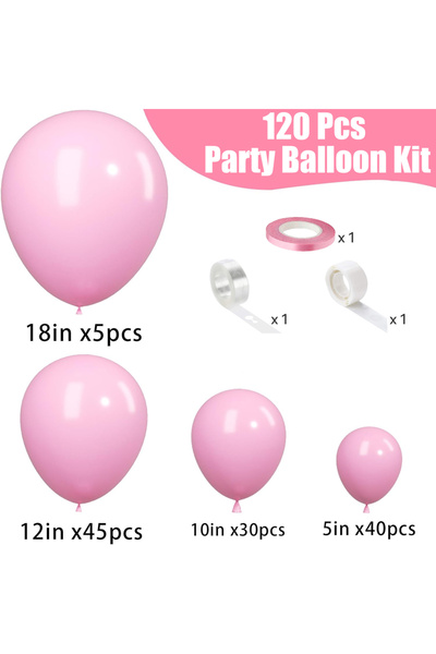 Choice مجموعة أخرى من 120 بالون لاتكس وردي اللون مناسبة لحفلات أعياد الميلاد ...