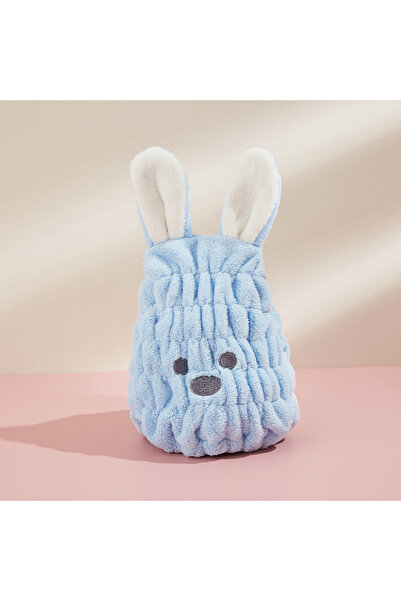 Choice1 Blue 1 ultra-fine fiber cartoon rabbit ear children's dry hair cap, p...