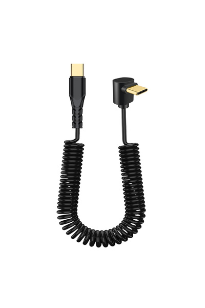 Choice كابل USB C إلى USB C بزاوية قائمة من نوع UD C-C أسود بطول 1.5 متر، سلك...