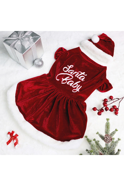 Choice مجموعة من فستانين لعيد الميلاد للكلاب باللون الأحمر مقاس كبير، فستان ج...