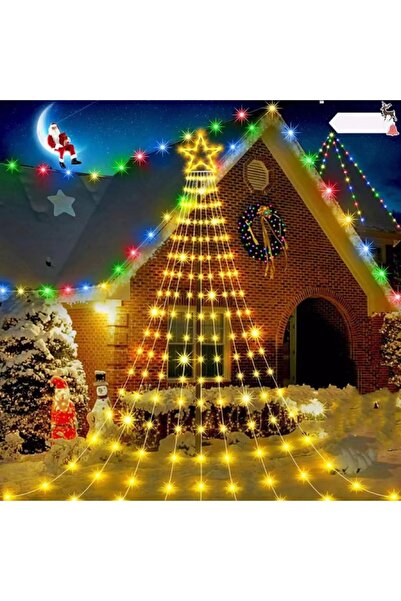 Choice أضواء شلال على شكل نجمة 2 متر، 192 مصباح LED أبيض دافئ، 200/280 LED، م...