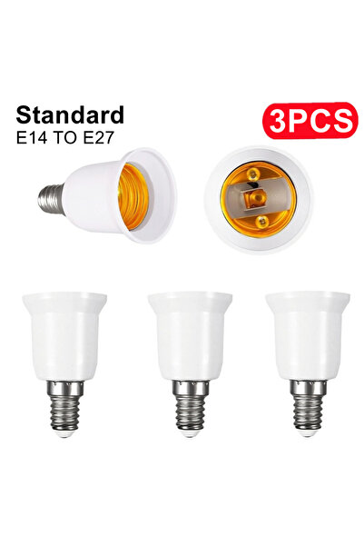 Choice 3PCS E14 To E27 Adapter Conversion Socket Fireproof Plastic Converter ...