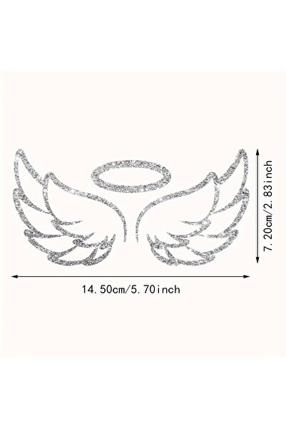 Choice ملصقات زجاجية ملونة مقاومة للماء على شكل جناح ملاك حارس لامع، قطعة واح...