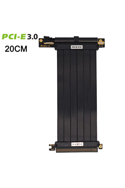 Choice كابل تمديد PCI-E 3.0 أسود مقاس 200 مم PCI-E 4.0 X16 لبطاقة الرسومات PCI سلك تمديد PCl-E X16 Riser