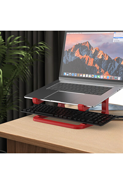 Choice Red Ergonomic laptop stand with keyboard stand - portable desktop lift, suitable for MacBook, PC, ta