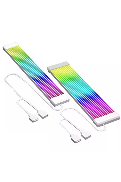 Choice1 شريط إضاءة LED مرن RGB أبيض 8 سنون و24 سنون من ICE Whale غطاء لوحة ARGB لإمدادات طاقة الكمبيوتر