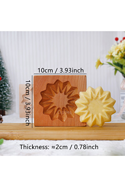 Choice قالب بسكويت خشبي على شكل ندفة ثلجية، قوالب تقطيع بسكويت ثلاثية الأبعاد...