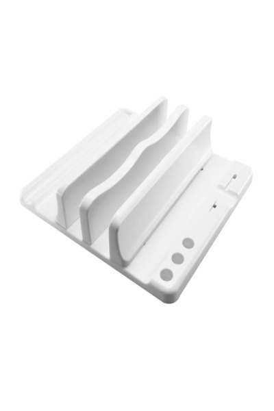 Choice حامل كمبيوتر محمول للمكتب أبيض بفتحتين 4 في 1 عمودي يوفر مساحة على سطح...