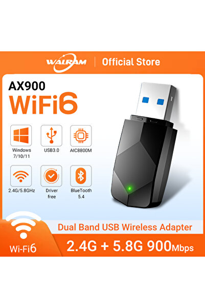 Choice WiFi6 AX900 BT5.4 AX900 USB WiFi 6 Bluetooth 5.3 Adapter Dongle Dual Band 2.4G&5GHz USB WiFi Network