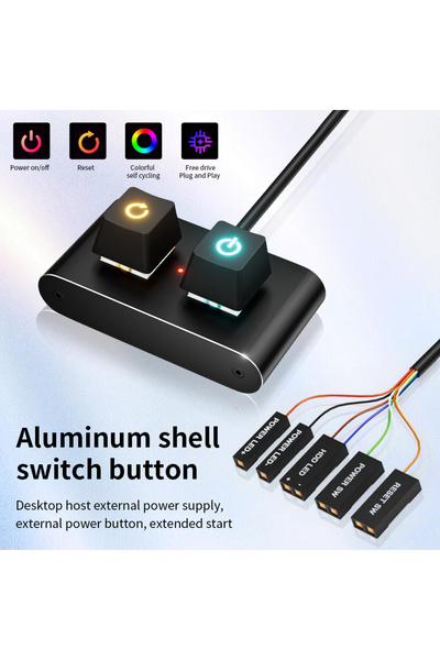 Choice النوع F متعدد المفاصل 2 متر مفتاح خارجي زر الطاقة مفتاح الطاقة للوحة الأم كابل تمديد O