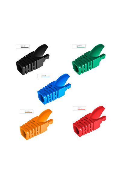 Choice 50 PCS 5 Colors Average RJ45 CAT6 CAT5e Adapter Cap Ethernet Network Cable Connector Plugs RJ45 Caps