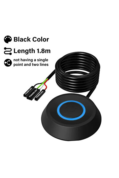 GGBEE Black 1.8M Computer Desktop Key Switch Desktop Host External Start Powe...