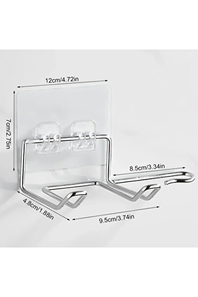 Choice حامل مجفف الشعر الشفاف المثبت على الحائط، رف منظم للحمام بدون مسامير، ...