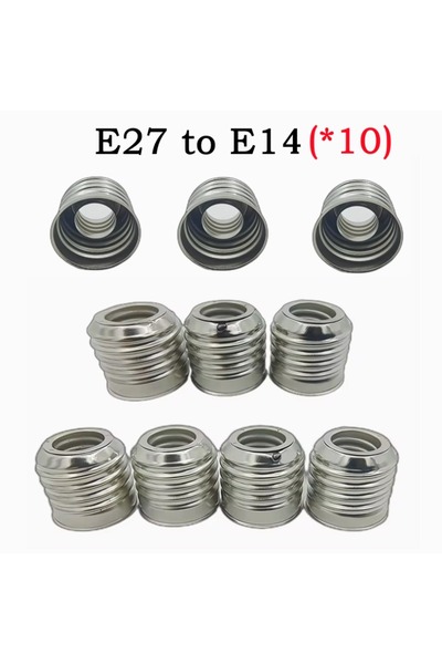 Choice 10*E27 إلى E14 محول حامل مصباح حديدي قاعدة مقبس مقاوم للحريق محول لمبة إضاءة 220 فولت ...