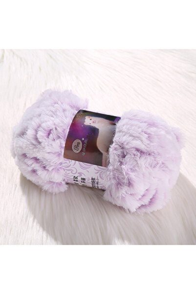 Choice غزل صوف المنك الصناعي السميك باللون الأرجواني الفاتح - حياكة يدوية للق...