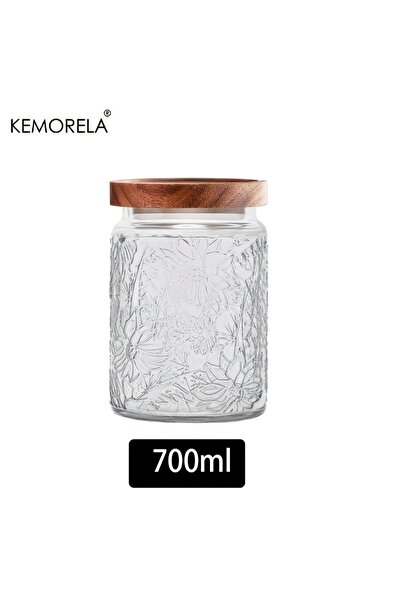 Choice C-700ML KEMORELA 1PC 700ml/1000ml Vintage Glass Storage Jar with Airti...