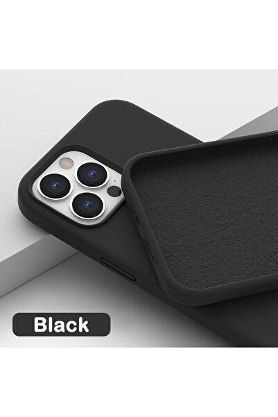 Choice جراب سيليكون سائل أصلي أسود لهاتف iPhone 14 Pro لهاتف iPhone 11 13 12 ...