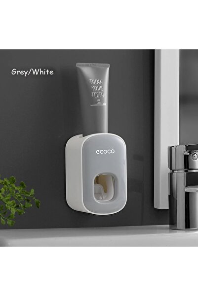 Choice Gray Ecoco Automatic Toothpaste Dispenser No Nail Bathroom Toothpaste ...