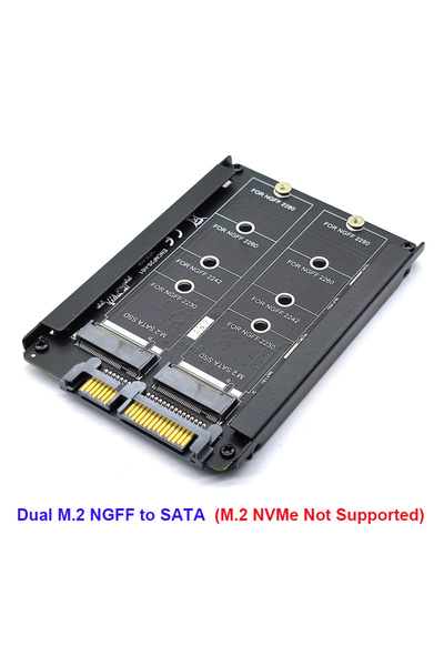 Choice Dual M.2 to SATA M.2 NGFF Dual SSD B+M Key to 2.5inch SATA 3.0 Adapter Card B key Converter With Enc