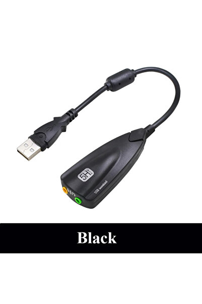 Vikefon black 5HV2 stereo 7.1 channel with cable sound card USB sound card Computer games dedicated external