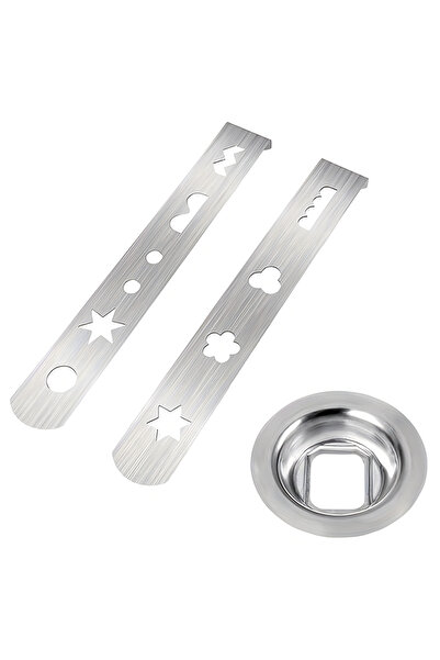 Choice ملحق معجنات رمادي فاتح، 3 قطع، 8 أنماط، ملحق بسكويت من الفولاذ المقاوم...