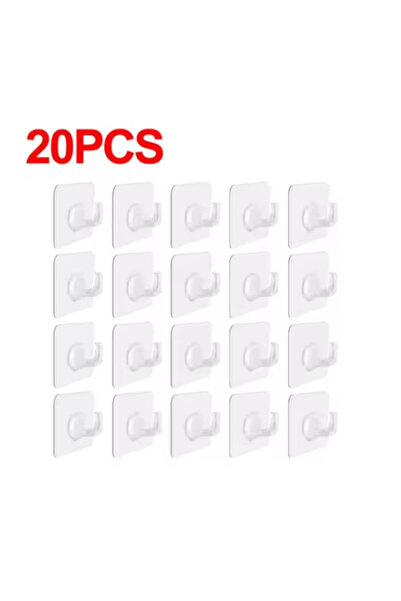Choice 6 × 6 سم 20 قطعة خطاف ذاتي اللصق قوي لاصق إطار الصورة مسامير خطافات جدار شفافة بدون درزات
