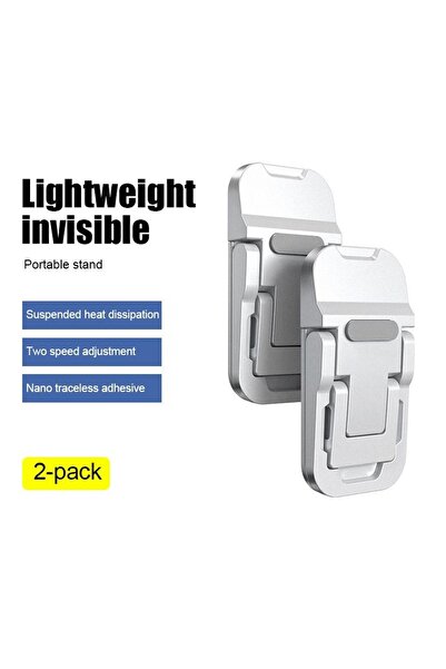 Choice حامل كمبيوتر محمول فضي اللون، قطعتان، مع زاويتين قابلتين للتعديل، ورافعة كمبيوتر محمول قابلة للطي وغير مرئية F