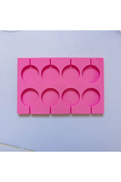 Choice قالب حلوى مصاصة دائري من السيليكون بثمانية تجاويف 002pink، قالب خبز كعكة الشوكولاتة للأطفال محلي الصنع