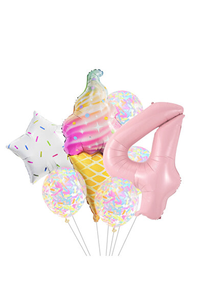 Choice رقم 32 بوصة HG9093-4 8 قطع من بالونات دونات آيس كريم نجمة مجموعة بالون...