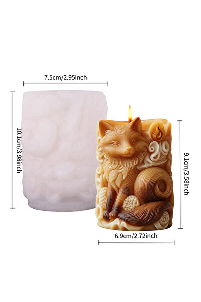 Choice GJ-132 قالب شمعة على شكل ثعلب لطيف، زينة زهور وفواكه، شمعة/حرفة راتنجي...