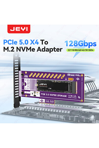 JEYI بطاقة محول P560 PCIe 5.0 إلى M.2 NVMe بسرعة فائقة 128 جيجابت في الثانية،...