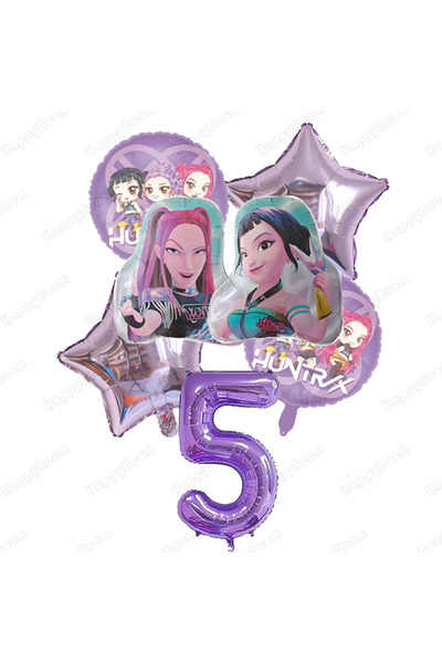 Choice مجموعة تزيين بالونات أعياد الميلاد من 7 قطع من Kpop Demon Hunters مقاس...