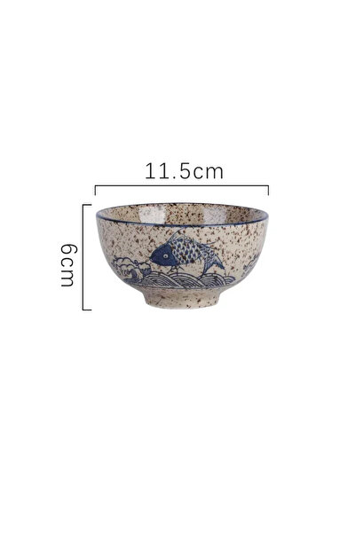 Choice D 4.5-inch Ceramic Household Rice Bowl Japanese Retro Restaurant Home ...