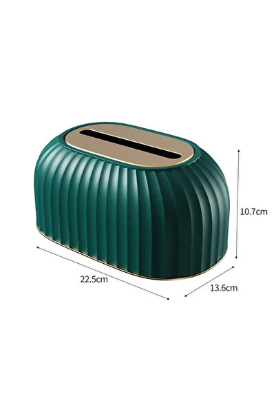 Choice علبة مناديل مخططة باللون الأخضر، علبة مناديل فاخرة خفيفة للاستخدام الم...