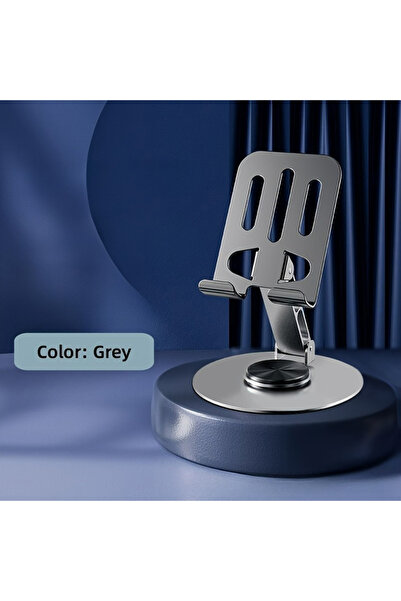 Choice4 حامل هاتف معدني محمول دوار 720 باللون الرمادي، حامل قابل للطي كسول لأ...