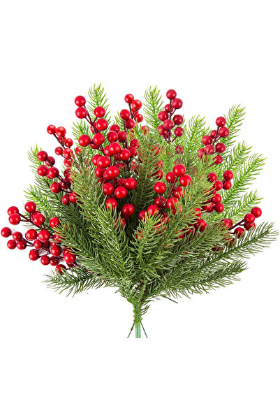 Choice زينة شجرة عيد الميلاد المصنوعة من أغصان التوت الصنوبري الاصطناعي لتزيي...