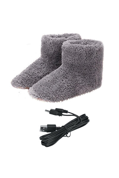 Choice 39-43 أحذية رجالية شتوية دافئة أحذية ثلجية مدفأة بمنفذ USB أحذية قدم دافئة مخملية نعال كهربائية قابلة للغسل F