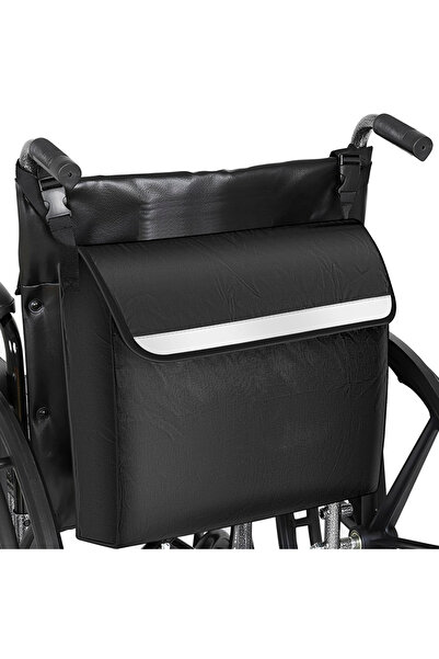 Choice حقيبة كرسي متحرك سوداء مقاومة للماء مع شريط عاكس آمن وسعة كبيرة متعددة