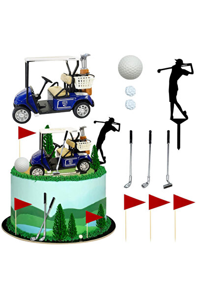 Choice white Golf Cake Decorati Heading for The Blue Cake Topper Golfers with...