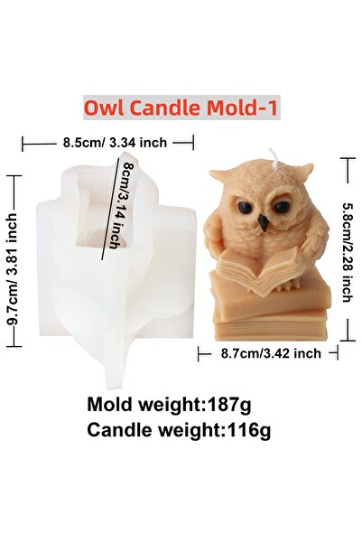 Choice3 قالب شمعة على شكل بومة 1 قالب شمعة على شكل بومة ثلاثية الأبعاد للقراء...