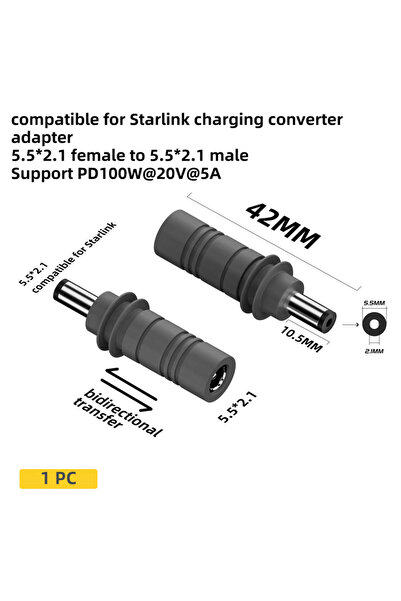 Choice 1 × محول طاقة من D إلى DC من USBC أنثى إلى DC5521 ذكر/DC أنثى إلى DCMa...